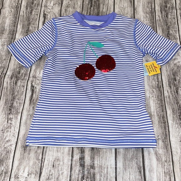 Cat & Jack Rashguard Cherry Sequins in Front - Picture 8 of 10